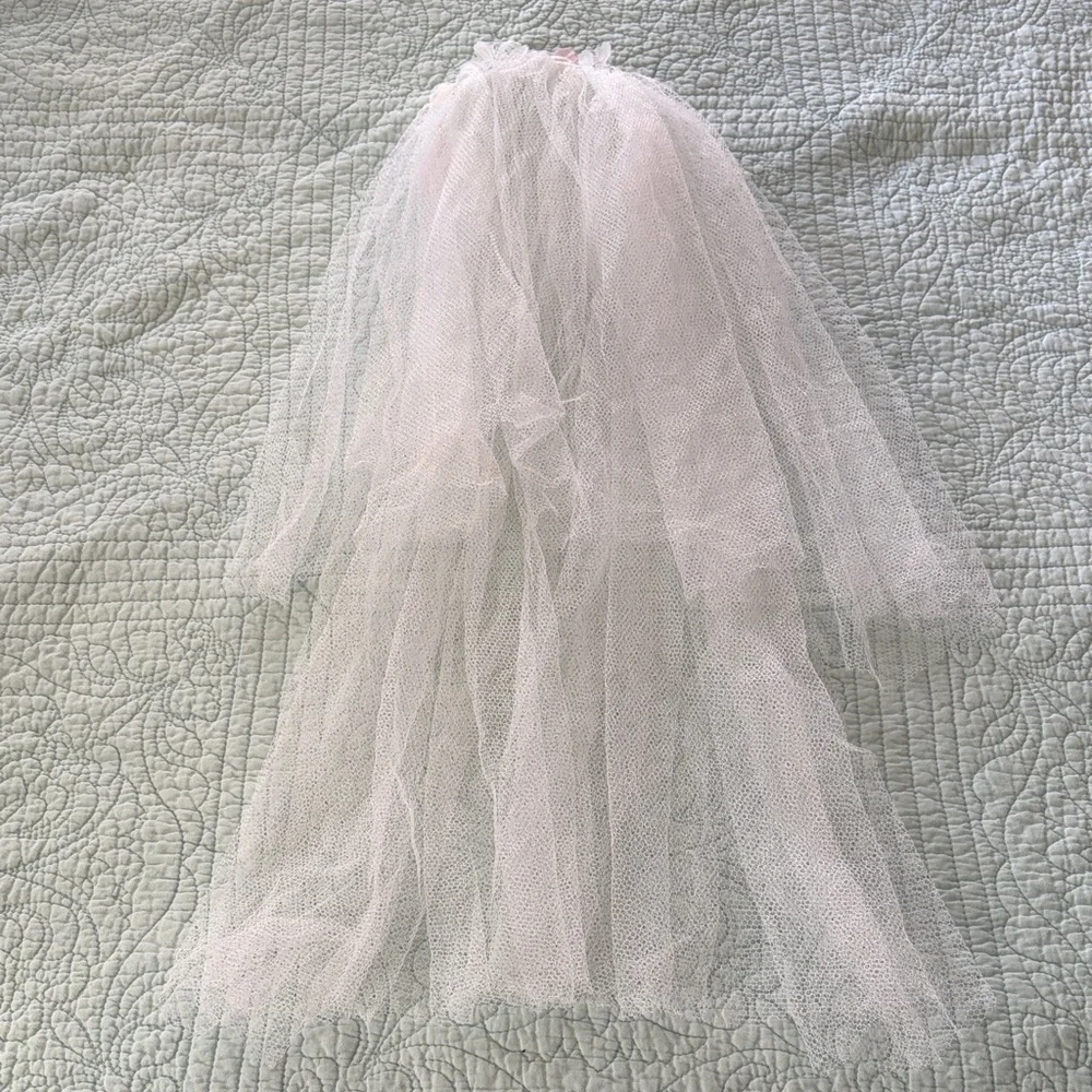 White Floral Veil Headband